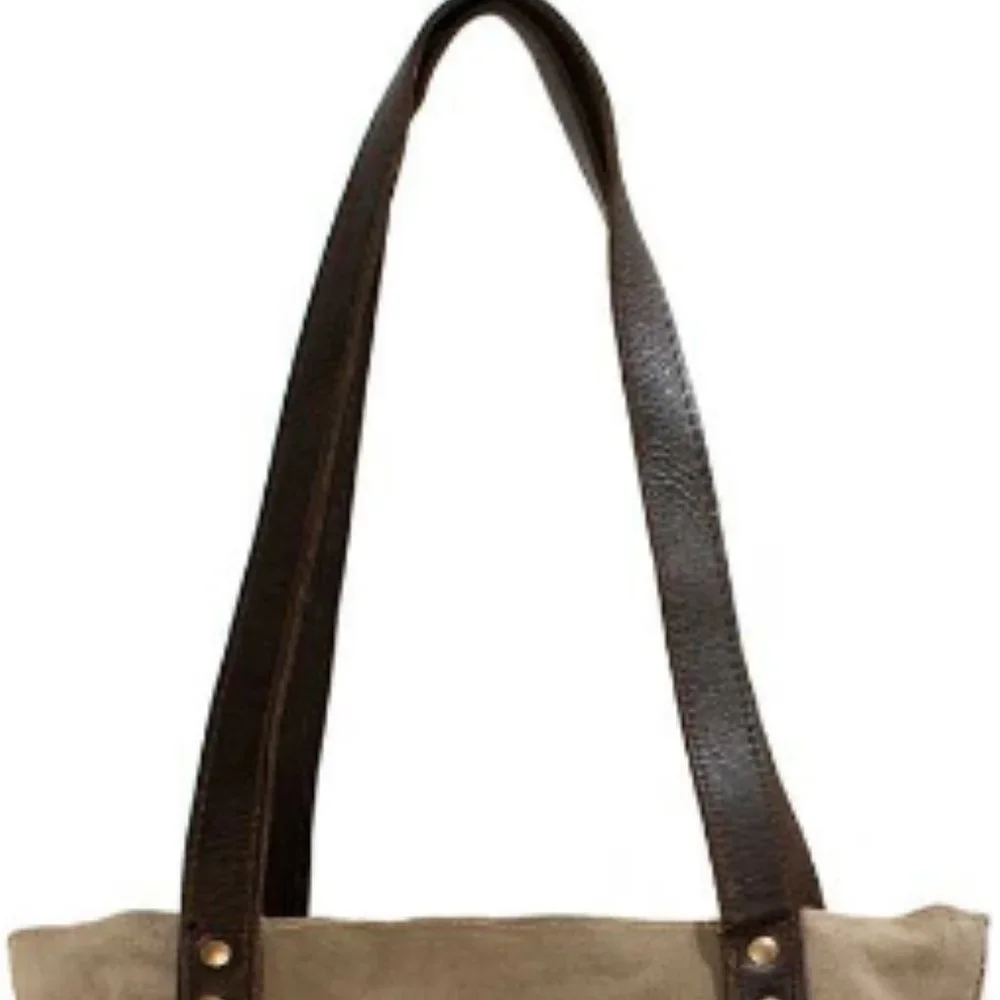 Sea Sand Sun Vintage Like Scene  Recycled Military Canvas Tent Tote